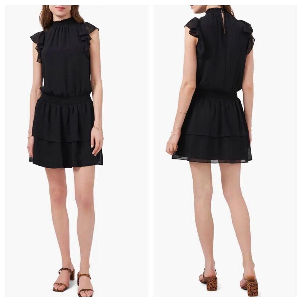 1. State Flutter Sleeve Dress Black Size Large